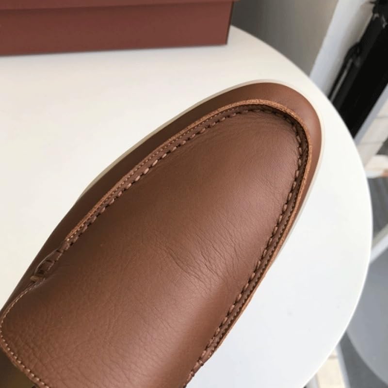 Men's Leather Hand-Sewn Flats Loafers Zero Drop Slip On Dress Shoes for Walking Comfort3