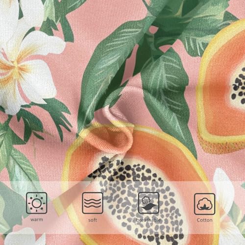 Wusikd Papayas Girls' Underwear Cotton Tropical Flowers Leaves Girls Briefs Soft Toddler Underwear 2T3