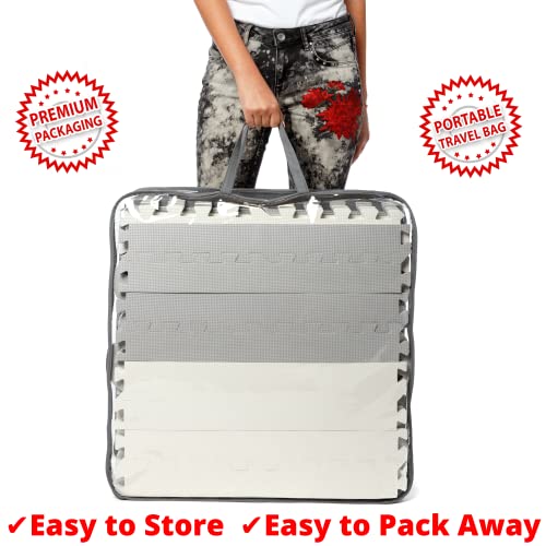 Baby Play Mat Tiles Extra Large Thick Non-Toxic Foam Floor Puzzle Mat Interlocking Activity Playmat For Infants Toddlers Kids Crawling Tummy Time 74X74 Inches (Grey/White) #TOP7