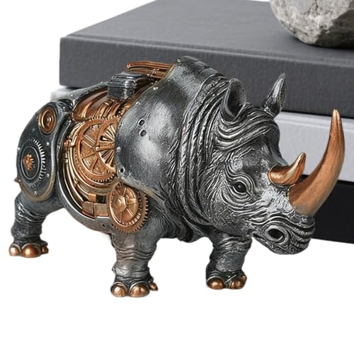 Figuras Para Decoración De La Casa,Ornamento De Colección De Estilo Punk,Diseño De Engranajes Estatuas Animales De Resina Para Decoración Hogar | Para Mesa de Café Entrada Estante y para Navidad