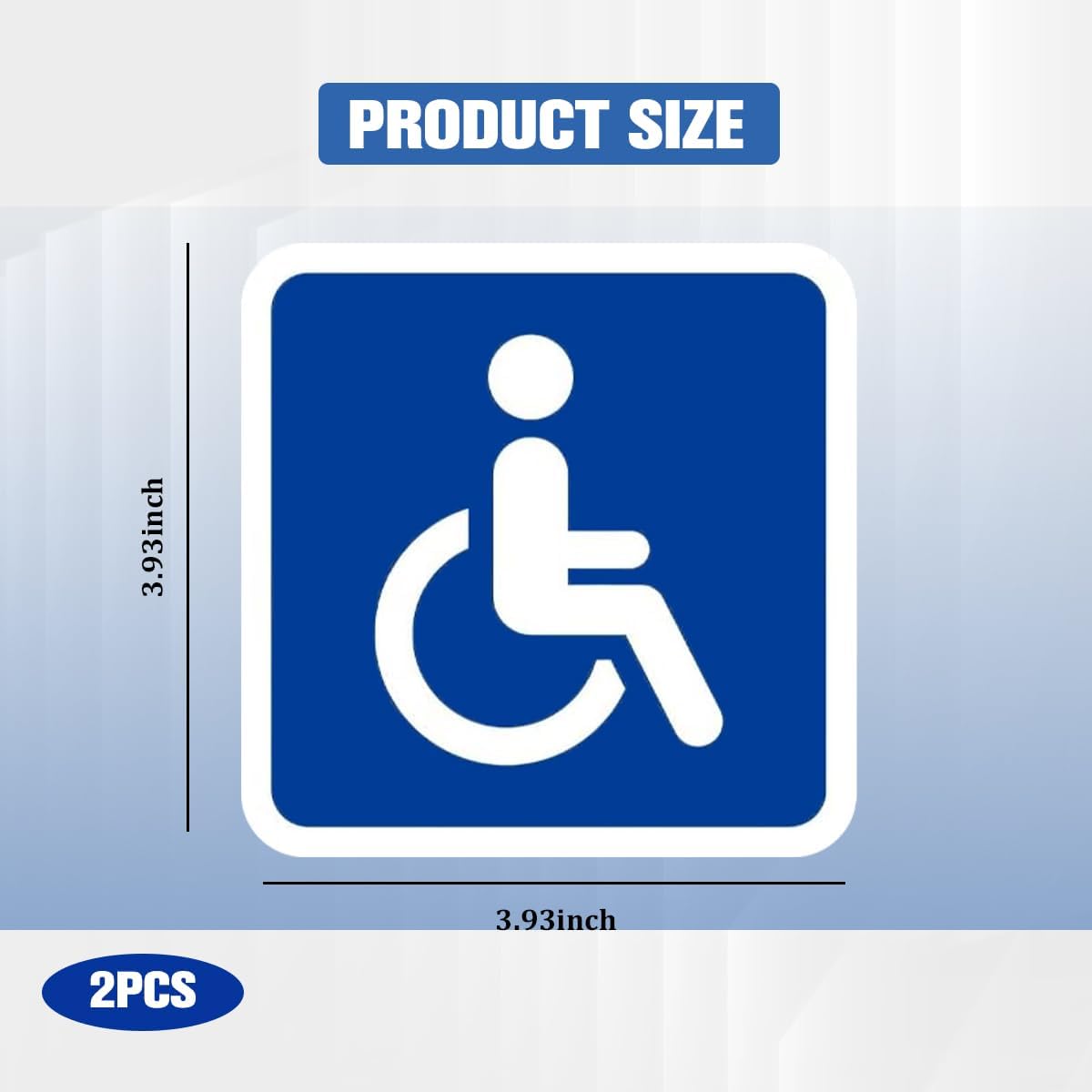 2PCS Car Handicap Parking Sign, Magnetic Disabled Parking Vehicle Label Signage, Removable Handicapped Wheelchair Automotive Symbol Magnet, Universal Fit (Squre) image 2