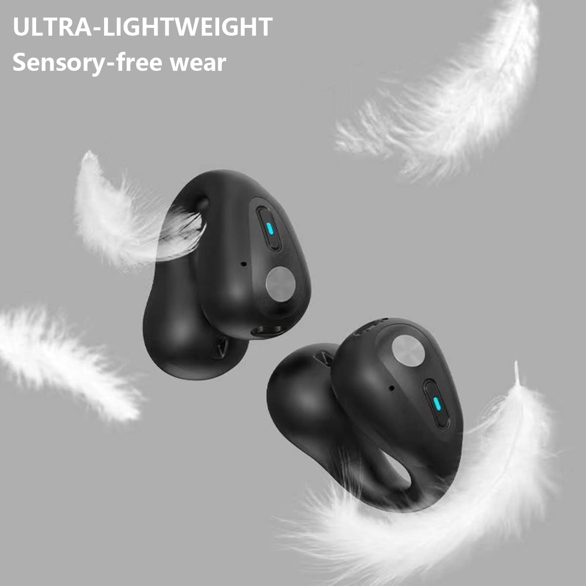 Bezprzewodowe słuchawki douszne z klipsem na przewodnictwo kostne, z otwartym uchem, Bluetooth 5.3, mini klips, sportowe, bezbolesne, bezprzewodowe, Bluetooth, do biegania, jazdy samochodem, treningu