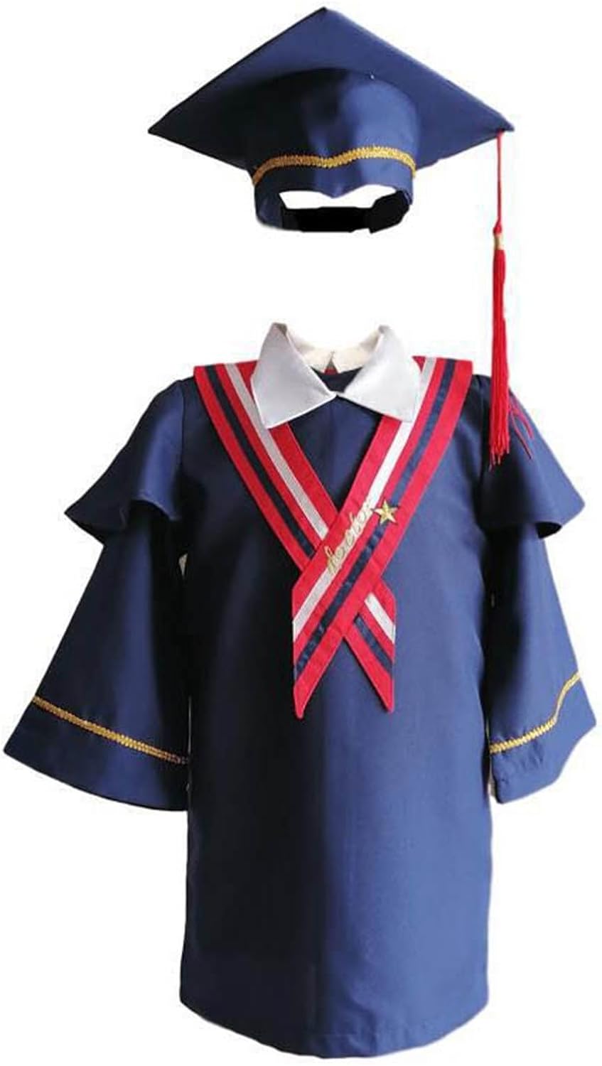 Toddler Girls Boys Graduation Photo Graduation Dress Graduation Gown Bachelor Dress with Hat 2pc Set Features: 36 Month