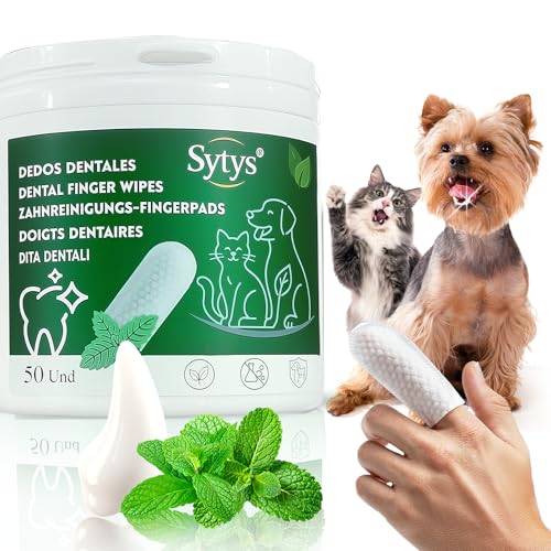 Toallitas Dentales para Perros y Gatos 50 Dedales Desechables Limpieza Dental sin cepillo dientes perro Reduce Placa y Mal Aliento Sabor Menta Natural Higiene Diaria Dedal Limpieza Dientes Perros