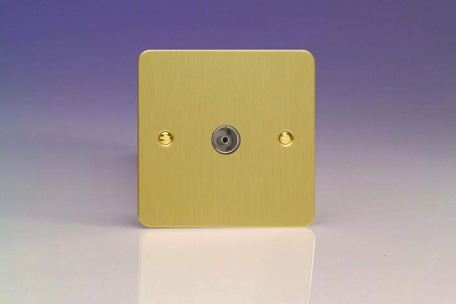 Varilight XFB8 Ultraflat Brushed Brass 1 Gang Co-Axial TV Socket