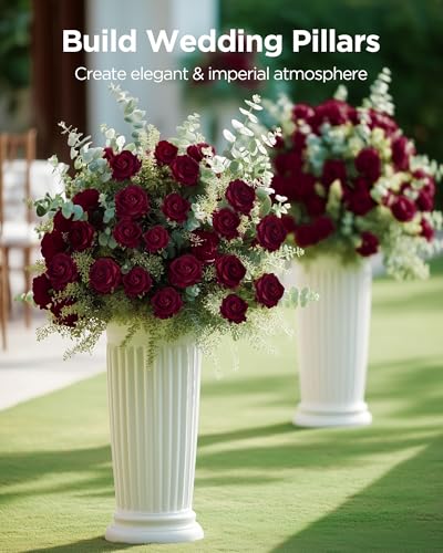 Image of InnoGear 50 Pcs Burgundy Roses Artificial Flowers, Fake Velvet Silk Red Rose Bulk Faux Flower for Decoration Wedding Centerpieces Proposal Bridal Bouquets Shower Party Home Floral Decor (50, Burgundy)