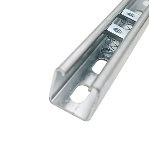 Miniatura 6 de Tuercas de canal de puntal 38-16, paquete de 10 tuercas de resorte estándar gruesas con uso chapado en zinc en puntales de canal