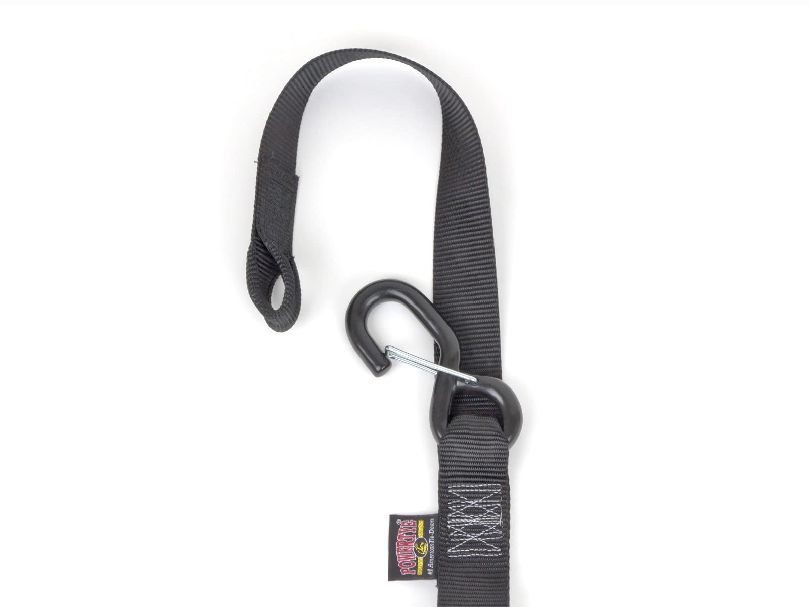 PowerTye Trinquete de Bloqueo ergonómico de 3,8 cm x 2 m, Hecho en Estados Unidos, amarres Suaves con Ganchos de pestillo Resistentes, Azul/Negro (par)