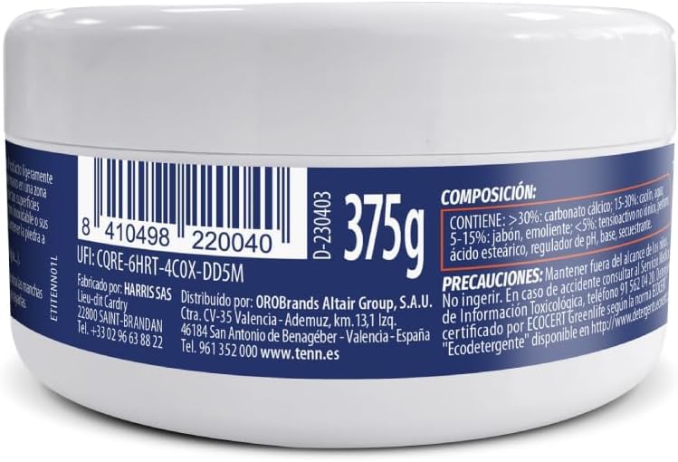 Miniatura 3 de Tenn Piedra Blanca Limpieza 375g: Limpiador Universal con Arcilla - Desengrasa y Abrillanta Todas las Superficies (Paquete de 2)