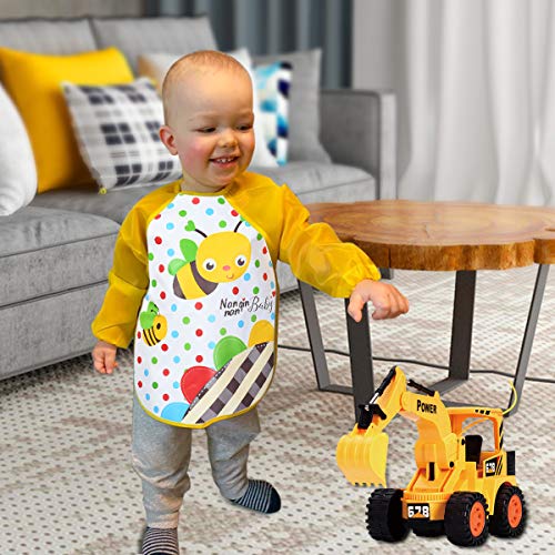 Vicloon Slabbetjes Met Mouwen, 4 Stukken Waterdichte Slabbetje Met Lange Mouwen Unisex-Slabbetjes, 4 Patronen Geschikt… - Image 7