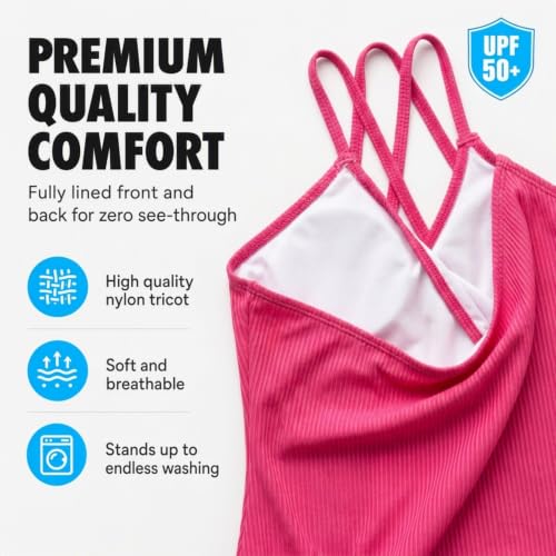 Image of Kanu Surf Girls' Reese UPF 50 Beach Sport Criss-Cross One Piece Swimsuit