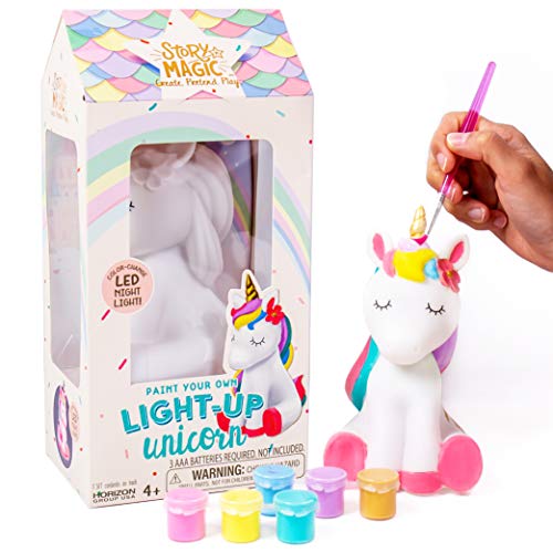 Story Magic Paint Your Own Light-Up Unicorn by Horizon Group USA Paintable Batteries Required Color-Change LED Night Light