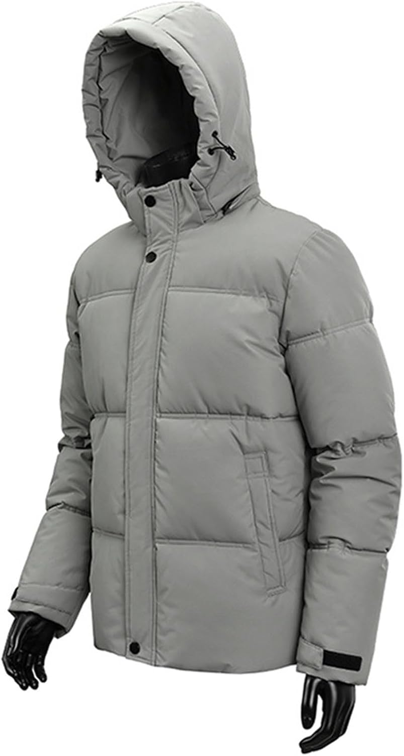 Wind Breaker Jackets Mens:Fashion Lightweight Padded Waterproof Coats with Pockets Winter Warm Hiking Outdoor Outfit
