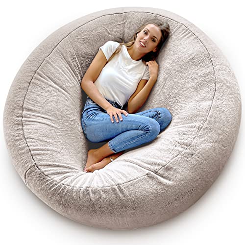 Aiire Puff Gigante Moderno 150 cm - Modelos de Puf Salon XXL con Relleno Incluido para Gamer o Decoracion Habitacion Adolescente - Bean Bag Chair Infantil o Cojin de Suelo Grande Beige