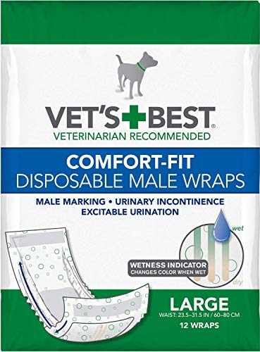 Vet?s Best Comfort Fit Disposable Male Dog Diapers | Absorbent Male Wraps