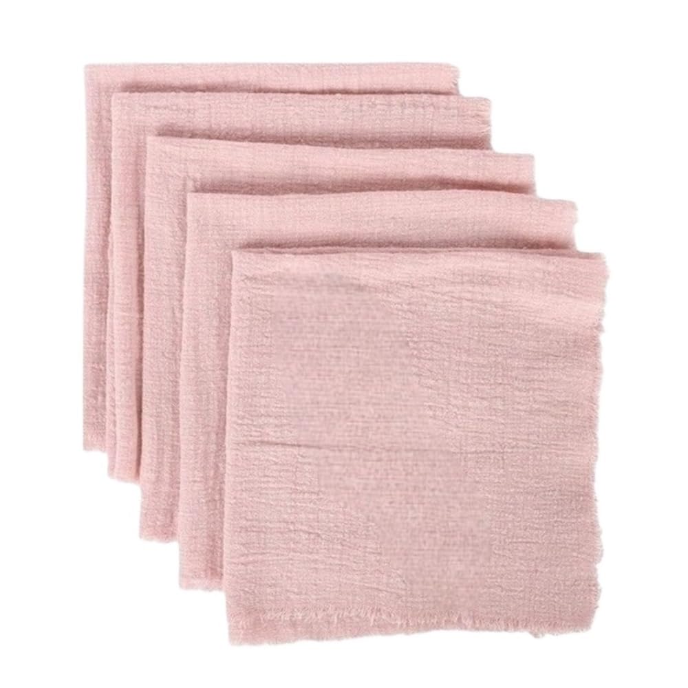 Servietten aus Baumwoll-Leinen-Mischgewebe, 30 x 30 cm, quadratisch, 12 Stück, for die Tischdekoration(Pink)