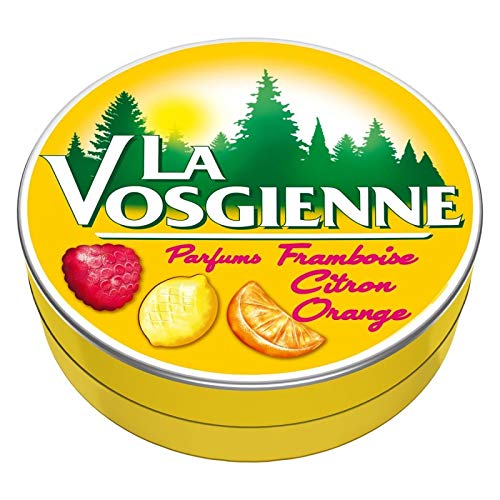 LA VOSGIENNE Bonbons Framboise Citron Orange 125g (Lot de 4)