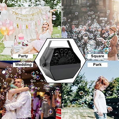 Atdawn Metal Portable Bubbles Machine, Professional Automatic Bubble Maker With High Output For Outdoor/Indoor Use, Wireless Remote Control (Black) #TOP6