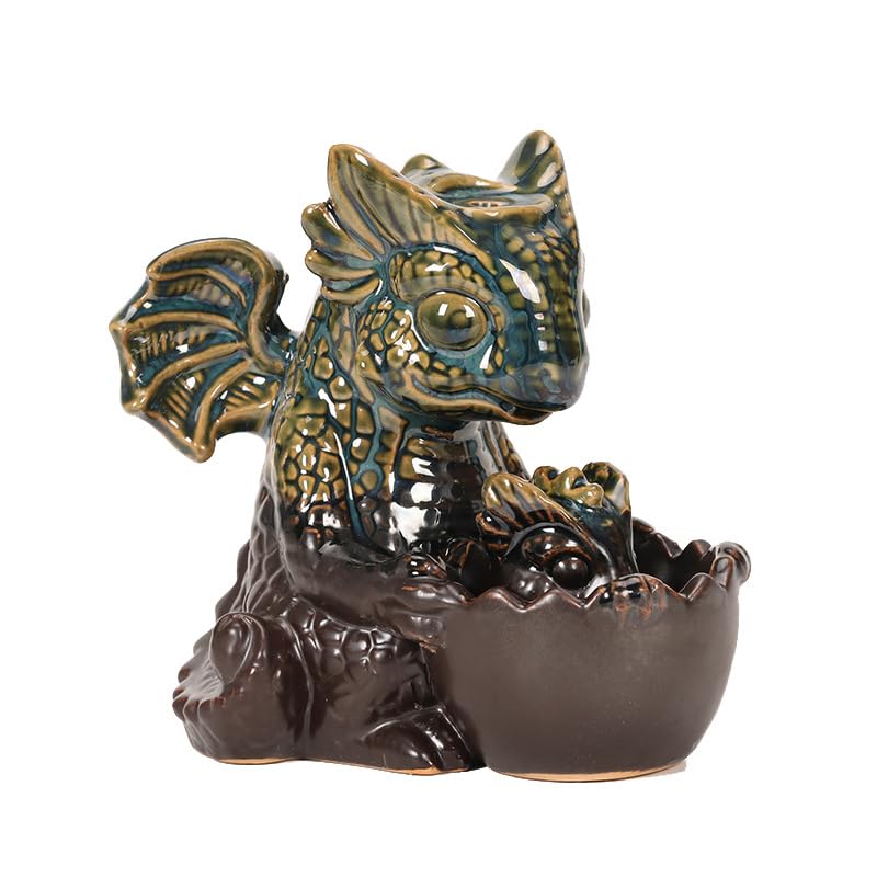 ZONSUSE Brûleur D'encens Dragon, Porte-encens Dinosaure, Brûleur D'encens Cascade Dragon, Accessoires D'aromathérapie Cadeaux pour Méditation Yoga la...
