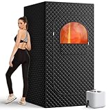 Portable Sauna Box for Home, Personal SPA Steam Sauna with 10 Min Fast Heating & 9 Levels Heat, Warm Sauna Tent with 3L/1200W Steamer, Folding Chair, Remote Control for Body Relaxation,32