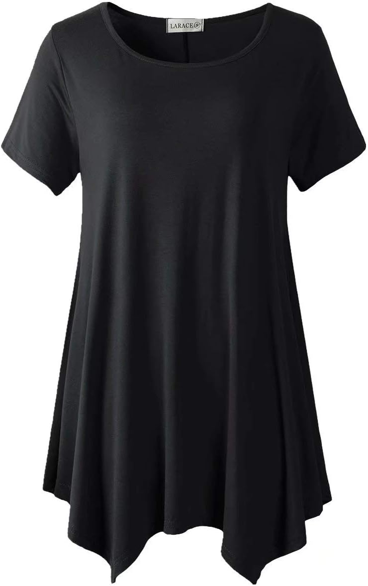 LARACE Womens Swing Tunic Tops Loose Fit Comfy Flattering T Shirt