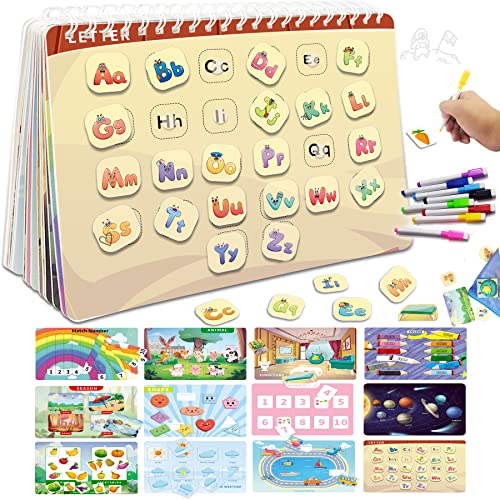 LearnToy Montessori Toys, Learning Resources Busy Book for Toddlers, Preschool Learning Activities, Educational Learning Toys Book for Kids, Autism Learning Materials and Tracing Coloring Book