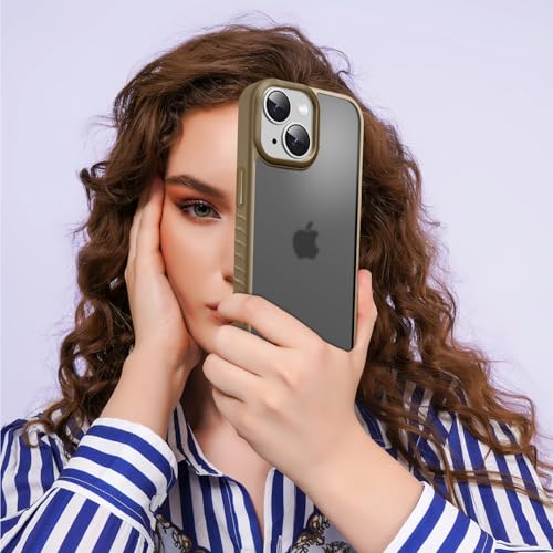 Image of KARWAN️ Shockproof Back Case Cover for iPhone 15 | Camera Protection Bump |Shockproof Back Case Cover for iPhone 15 - Brown