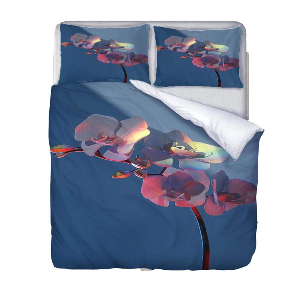 Double Size Duvet Cover Set 3D Super Size Flower Model Bedding Set With Zipper Closure Microfiber,Bedding Quilt Cover For Adults With 2 Pillowcases 90"X86"/230Cm(W) X220Cm(H)