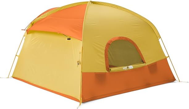THE NORTH FACE Sequoia 4 Tent - Four-Person Waterproof Camping Tent, Spacious & Easy to Set Up, 2 Zipper Doors, Yellow Silt/Desert Rust, One Size