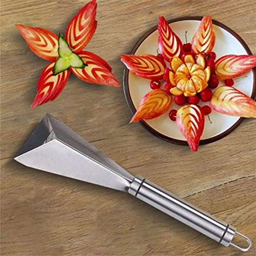 Stainless Steel Fruit Carving Knife, Couteau à découper en acier inoxydable, Triangular Shape Fruit Vegetable Knife Slicer, Kitchen Carving Cutter Knife Pumpkin Carving Tool (1pcs)