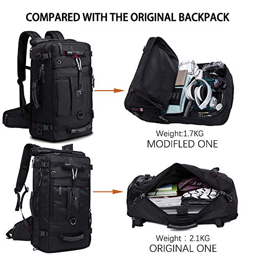 KAKA Travel Backpack, Carry On Backpack Durable Convertible Duffle Bag Fit for 15.6 Inch Laptop for Men and Women(Medium 35L)
