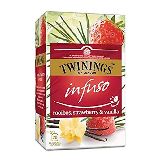 Twinings Infusión de Rooibos, Fresa y Vainilla, 20 sobres