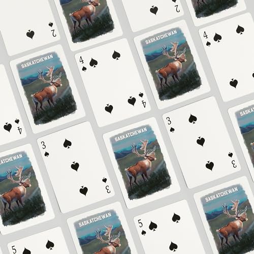 Lantern Press Baraja de Poker 52 Cartas Acuarela Caribú miniatura 4