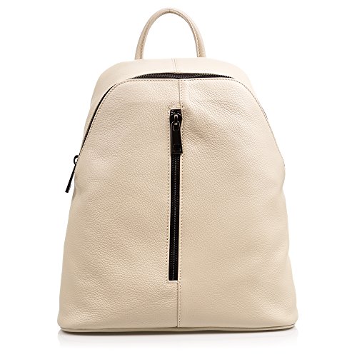 FIRENZE ARTEGIANI. Felicita Bolso Mochila Mujer.Piel auténtica Dollaro .Made in Italy