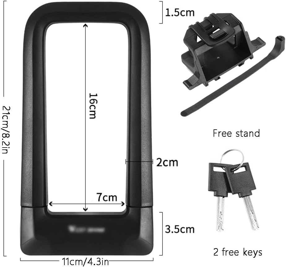 Heavy Locks Electric Bike Lock Security Bicycle Lock with Keys Bicycle Lock Fixing Bracket U-Lock for Road Bikes, Motorcycle U-Locks for Bicycles