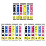 Lot de 18 Lot de 6 Cartouches d\'encre pour imprimante Epson T0807 Compatible avec Les imprimantes Epson Stylus Photo (18 encres)