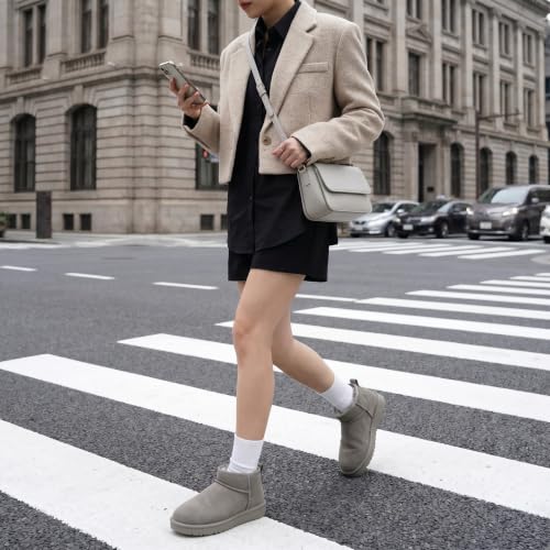 Image of CUSHIONAIRE Hip-3 Genuine Suede Leather Ankle Boots for Women - Pull On Cozy Faux Fur Boots Womens Shoes with Comfortable Memory Foam