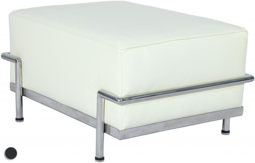 Stylesimo LC3 Ottoman/Stool in Top White Italian Leather