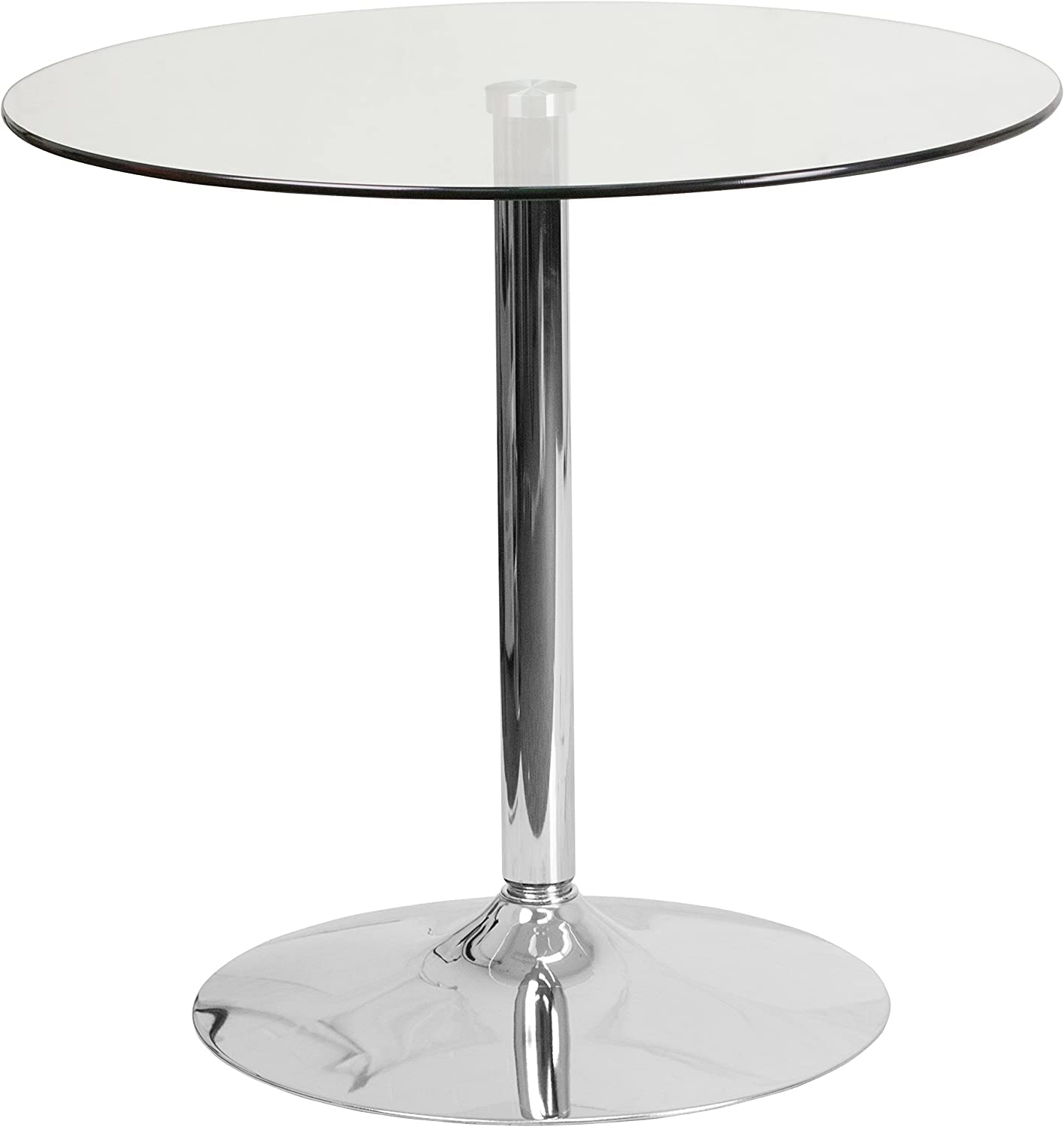 Flash Furniture 31 5" Round Glass Table with 29''H Chrome Base