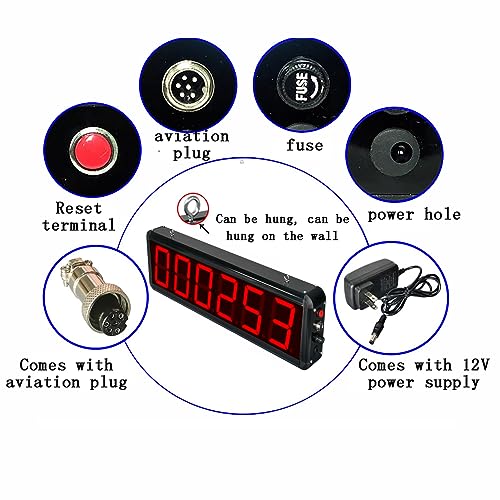 Contador con Sensor láser, Contador de Pantalla de 6 dígitos, Pantalla Digital LED para Cintas transportadoras, líneas de producción, conteo de hasta 999999 (3inch)