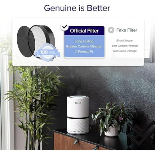 Genuine LEVOIT LV-H132 Replacement Air Purifier Filter, High-Efficacy Carbon