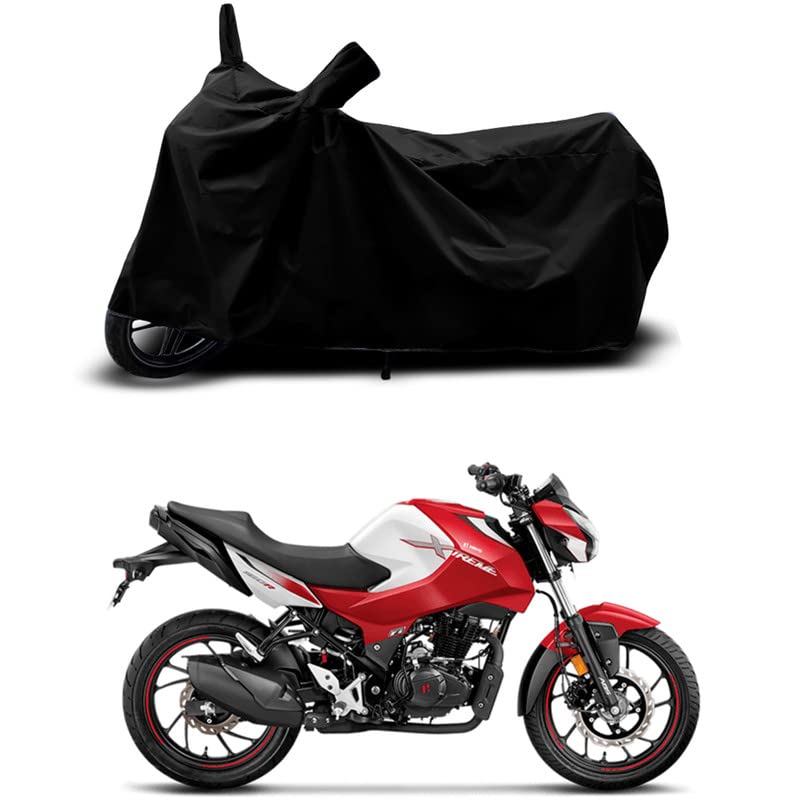 Image of 100% Scratchproof /UV-Rays /Heat Protection /Birds Dropping /Water Resistant /Dust Proof /Waterproof /Full Bike Scooty Two Wheeler Body Cover Compatible for Xtreme 160R BS6 All Varients[Black]