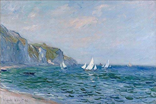 Cliffs and Sailboats at Pourville - Claude Monet. Art Print Poster (30" x 20")