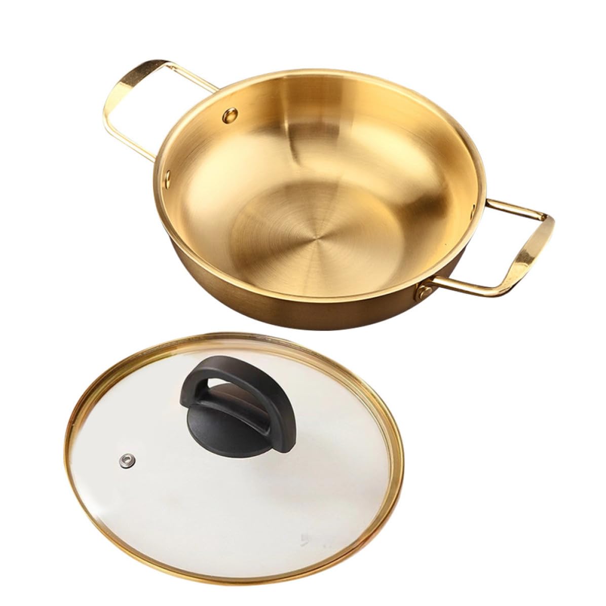 Casserole à nouilles coréenne inox doré avec double poignée 24cm