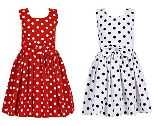 Image of Casual Frock for Baby Girls,Blue Printed and Olive Printed,Pack of 2