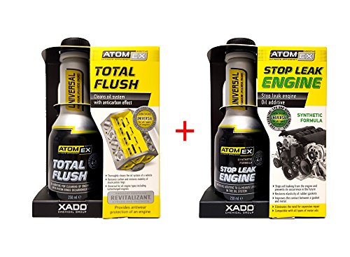 XADO Set Öl-Verlust-Stop & Motor Ölsystem-Reiniger - Stop Leak Engine & Total Flush- Atomex