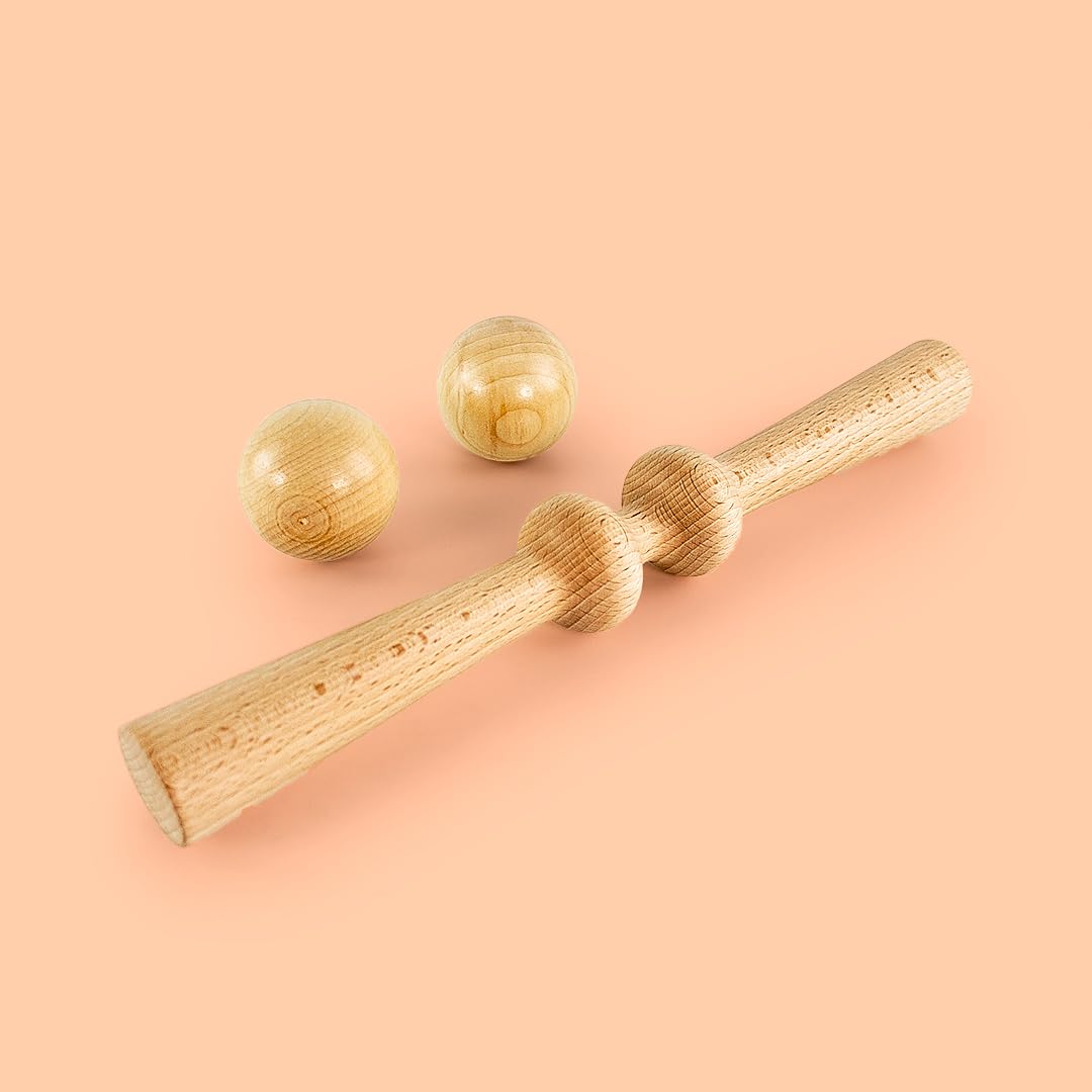 Kit Maderoterapia Relajante y Descontracturante | Maderoterapia | Ideal para masajes | Fabricados en Madera de Pino y Loto Natural I Diseñado por Maderoterapia Estética España