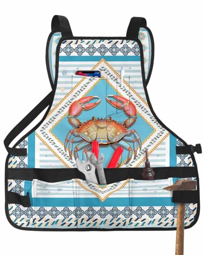 Delantal Oxford con 16 bolsillos azul 59x61 cm