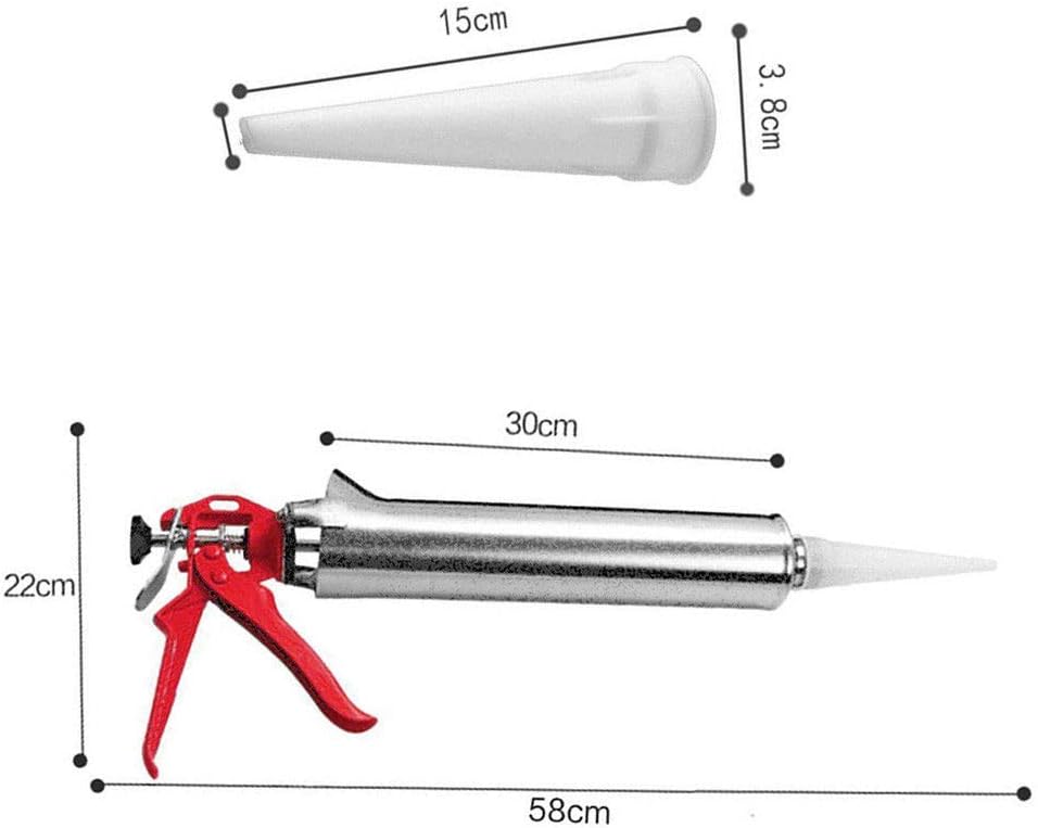 Stainless Steel Hand Caulking Gun Mortar Applicator Sprayer Grout 2 Nozzles (Grouting Gun)