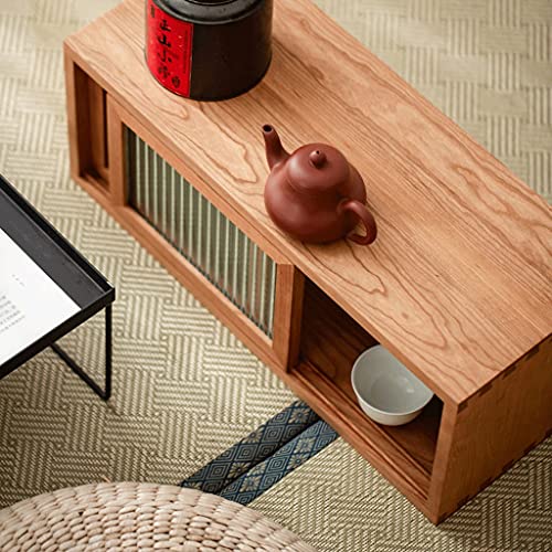 zyr Teekabinett Kirsche Holz Lagerschrank Schiebetüren Schließfach Home Decoration Kleine Schrankvorratsaufbewahrung Küche Badezimmer Arbeitsplatz Kabinett - Image 4